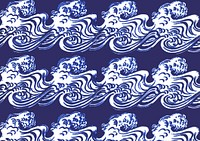 Japanese waves pattern, blue background. Remixed by rawpixel.