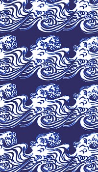 Japanese waves pattern phone wallpaper, blue background. Remixed by rawpixel.