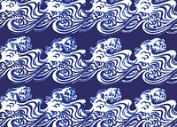 Japanese waves pattern, blue background. Remixed by rawpixel.