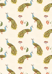 Peacock animal pattern  background. Remixed by rawpixel.