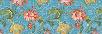 Vintage floral embossed pattern, blue background for Twitter header. Remixed by rawpixel.