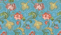 Vintage floral embossed pattern background, blue design. Remixed by rawpixel.