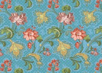 Vintage floral embossed pattern background, blue design. Remixed by rawpixel.