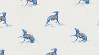 Blue dog pattern desktop wallpaper. Remixed by rawpixel.