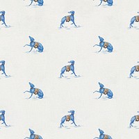 Blue dog pattern background. Remixed by rawpixel.