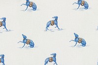 Blue dog pattern background. Remixed by rawpixel.