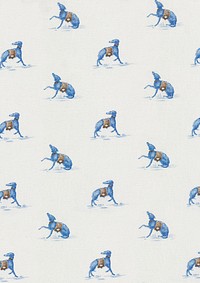 Blue dog pattern background. Remixed by rawpixel.