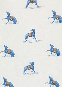 Blue dog pattern background. Remixed by rawpixel.