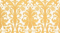 Vintage gold ornate pattern desktop wallpaper. Remixed by rawpixel.