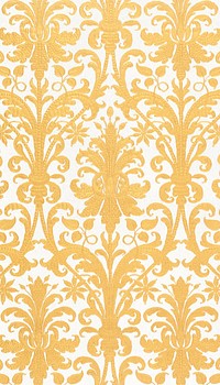 Gold ornate pattern mobile wallpaper, vintage background. Remixed by rawpixel.