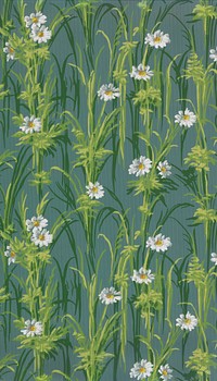 Green floral pattern iPhone wallpaper. Remixed by rawpixel.