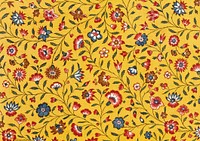 Yellow floral pattern, vintage background. Remixed by rawpixel.