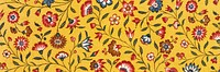 Yellow floral pattern, vintage background for Twitter header. Remixed by rawpixel.