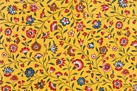 Yellow floral pattern, vintage background. Remixed by rawpixel.