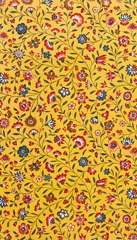 Yellow floral pattern phone wallpaper, vintage  design. Remixed by rawpixel.