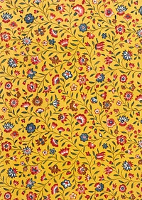 Yellow floral pattern, vintage background. Remixed by rawpixel.