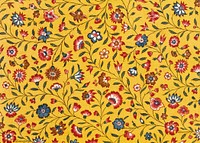 Yellow floral pattern, vintage background. Remixed by rawpixel.