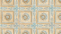 Vintage flower tile pattern desktop wallpaper. Remixed by rawpixel.