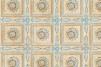Vintage flower tile pattern background. Remixed by rawpixel.