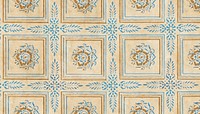 Vintage flower tile pattern background. Remixed by rawpixel.