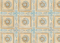 Vintage flower tile pattern background. Remixed by rawpixel.