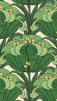 Green flower pattern mobile wallpaper. Remixed by rawpixel.