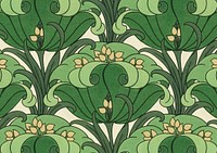 Green flower pattern background. Remixed by rawpixel.