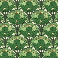 Green flower pattern background. Remixed by rawpixel.