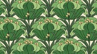 Green flower pattern desktop wallpaper. Remixed by rawpixel.