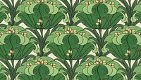 Green flower pattern background. Remixed by rawpixel.