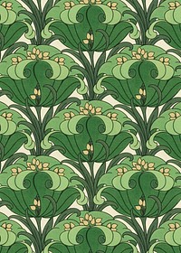 Green flower pattern background. Remixed by rawpixel.