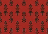 Abstract red pattern, staggered anthemion background. Remixed by rawpixel.