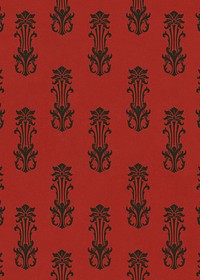 Abstract red pattern, staggered anthemion background. Remixed by rawpixel.