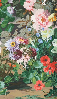 Vintage flower garden iPhone wallpaper. Remixed by rawpixel.