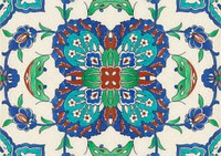 Persian tile background, floral design. Remixed by rawpixel.