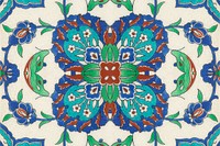 Persian tile background, floral design. Remixed by rawpixel.