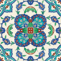 Persian tile background, floral design. Remixed by rawpixel.