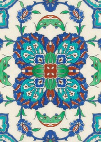 Persian tile background, floral design. Remixed by rawpixel.