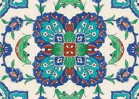 Persian tile background, floral design. Remixed by rawpixel.