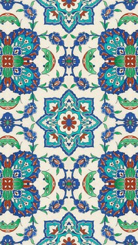 Persian tile pattern iPhone wallpaper. Remixed by rawpixel.