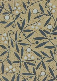 Vintage leaf pattern background. Remixed by rawpixel.