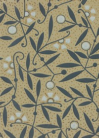 Vintage leaf pattern background. Remixed by rawpixel.