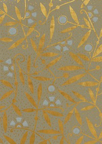 Gold leaf pattern, vintage background. Remixed by rawpixel.