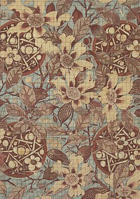 Vintage flower pattern, brown background. Remixed by rawpixel.