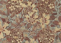 Vintage flower pattern, brown background. Remixed by rawpixel.
