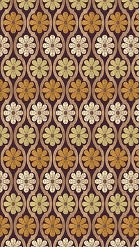 Floral vintage pattern mobile wallpaper. Remixed by rawpixel.