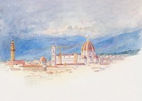 S. Miniato, Florence painting background. Remixed by rawpixel.