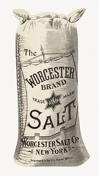 The Worcester brand salt (1890). Original public domain image from Digital Commonwealth. Digitally enhanced by rawpixel.