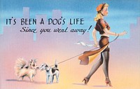 It's been a dog's life since you went away! (1930&ndash;1945). Original public domain image from Digital Commonwealth. Digitally enhanced by rawpixel.
