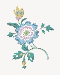Vintage blue flower illustration isolated design. Remixed by rawpixel.